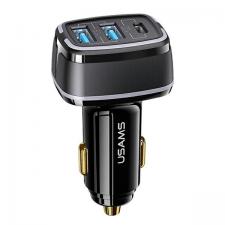 Accesorii auto, Incarcator auto USAMS CC126, 2x USB, 1x USB-C, 80W, 3A, Negru, lerato.ro