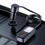 Incarcator auto USAMS US-CC192, 2xUSB-C, 3xUSB-A, 60W, 3A, Negru 3 - lerato.ro