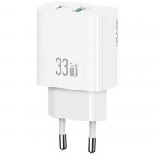 Incarcator retea rapid USAMS CC317 T65, 33W, 3A, 1xUSB-C, 1xUSB-A, Alb