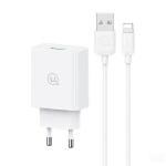Incarcator retea USAMS SCXLTZ03, 18W, 3A, 1xUSB-A, Fast Charging, Cablu USB-A la Lightning inclus, Alb 2 - lerato.ro
