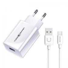 Incarcator retea USAMS T22, 18W, 3A, 1x USB-C, Cablu USB-C 1m inclus, Alb