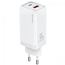 Incarcator retea USAMS T47, 65W, 3A, 1xUSB-C, 1xUSB-A, Fast Charging, Alb