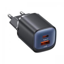 Incarcator retea USAMS US-CC254, 30W, 3A, 1xUSB-C, 1xUSB-A, Fast Charging, Negru