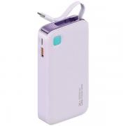 Baterie externa USAMS XY Series, 10000mAh, 1xUSB, 1xUSB-C, Cablu USB-C integrat, 20W, Violet