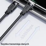 Cablu pentru incarcare si transfer de date USAMS US-SJ567, 2x USB-C, 100W, 480Mbps, 1.2m, Negru 12 - lerato.ro