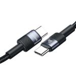 Cablu pentru incarcare si transfer de date USAMS US-SJ724, USB-C la USB-C, 60W, 480 Mbps, 1.2m, Black 2 - lerato.ro