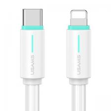 Cabluri de date si incarcare, Cablu pentru incarcare si transfer de date USAMS US-SJ735, USB-C/Lightning, 30W, 480Mbps, 1m, Alb, lerato.ro