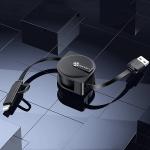 Cablu pentru incarcare si transfer de date USAMS US-SJ192, USB-A la Lightning / MicroUSB, 2A, 1m, Negru 3 - lerato.ro