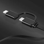 Cablu pentru incarcare si transfer de date USAMS US-SJ192, USB-A la Lightning / MicroUSB, 2A, 1m, Negru 4 - lerato.ro