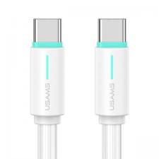 Cabluri de date si incarcare, Cablu pentru incarcare si transfer de date USAMS US-SJ734, 2x USB-C, 60W, 3A, 480Mbps, 1m, Alb, lerato.ro