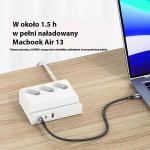 Priza alimentare USAMS US-CC160, 3x AC, 2x USB-C, 1x USB-A, Cablu 2m, Alb 6 - lerato.ro