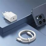 Incarcator retea USAMS CC226 T65, 1xUSB-C, 20W, 3A, Cablu USB-C inclus, Alb 7 - lerato.ro