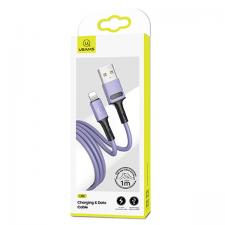 Cabluri de date si incarcare, Cablu pentru incarcare si transfer de date USAMS U52, USB-A la Lightning, 2A, 1m, Mov, lerato.ro