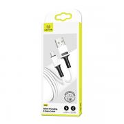 Cablu pentru incarcare si transfer de date USAMS U52, USB-A la MicroUSB, 2A, 1m, Alb