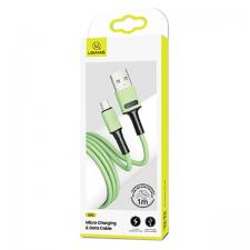 Cabluri de date si incarcare, Cablu pentru incarcare si transfer de date USAMS U52, USB-A la MicroUSB, 2A, 1m, Verde, lerato.ro