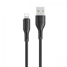 Cabluri de date si incarcare, Cablu pentru incarcare si transfer de date USAMS U68, USB-A la Lightning, 2A, 1m, Negru, lerato.ro