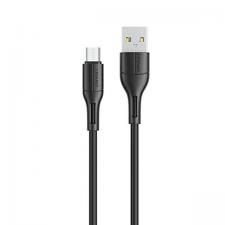 Cabluri Micro-USB, Cablu pentru incarcare si transfer de date USAMS U68, USB-A la MicroUSB, 2A, 1m, Negru, lerato.ro