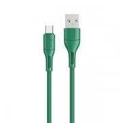Cablu pentru incarcare si transfer de date USAMS U68, USB-A la MicroUSB, 2A, 1m, Verde