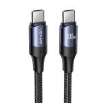 Cablu pentru incarcare si transfer de date USAMS U71, USB-C la USB-C, 100W, 480 Mbps, 3m, Negru 2 - lerato.ro
