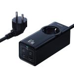 Priza alimentare USAMS US-CC225, 65W, 1x AC, 3x USB-C, 1x USB-A, Cablu 1.5m, Negru 3 - lerato.ro