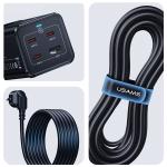 Priza alimentare USAMS US-CC225, 65W, 1x AC, 3x USB-C, 1x USB-A, Cablu 1.5m, Negru 13 - lerato.ro