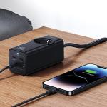 Priza alimentare USAMS US-CC225, 65W, 1x AC, 3x USB-C, 1x USB-A, Cablu 1.5m, Negru 10 - lerato.ro