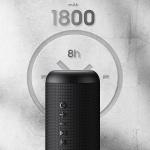 Boxa portabila wireless USAMS US-YX008, Bluetooth 5.0, 1800 mAh, 10W, Autonomie 8h, MicroUSB / AUX, Negru 7 - lerato.ro