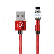 Cabluri de date si incarcare, Cablu pentru incarcare si transfer de date USAMS U59, USB-A la Lightning, 2.1A, 1m, Rosu, lerato.ro