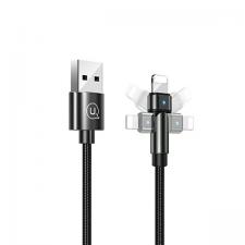 Cabluri de date si incarcare, Cablu pentru incarcare si transfer de date USAMS U60, USB-A la Lightning, 2A, 1m, Negru, lerato.ro
