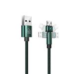 Cablu pentru incarcare si transfer de date USAMS U60, USB-A la MicroUSB, 2A, 1m, Verde 2 - lerato.ro