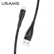 Cablu pentru incarcare si transfer de date USAMS U41, USB-A la Lightning, 2A, 1m, Negru