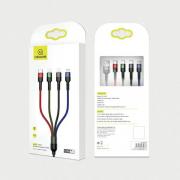 Cablu pentru incarcare si transfer de date  USAMS US-SJ317 U26, USB-A la USB-C / 2xLightning / MicroUSB, 3A, 1.2m, Negru