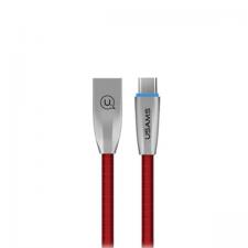 Cabluri de date si incarcare, Cablu pentru incarcare si transfer de date USAMS US-SJ184, USB la USB-C, 2A, 1.2m, Rosu, lerato.ro