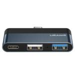 Hub multifunctional 4in1 USAMS US-SJ490 USB-C la USB-C / USB 3.0 / USB 2.0, 60W, 450 MB/s, Negru 2 - lerato.ro