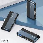 Hub multifunctional 4in1 USAMS US-SJ490 USB-C la USB-C / USB 3.0 / USB 2.0, 60W, 450 MB/s, Negru 3 - lerato.ro