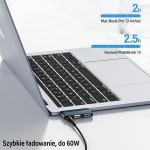 Hub multifunctional 4in1 USAMS US-SJ490 USB-C la USB-C / USB 3.0 / USB 2.0, 60W, 450 MB/s, Negru 5 - lerato.ro