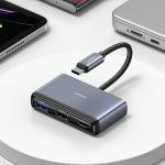 Hub multifunctional 4in1 USAMS US-SJ627 USB-C la USB-C / USB 3.0 / 2xUSB 2.0, 5 Gb/s, Gri 3 - lerato.ro