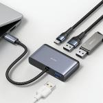 Hub multifunctional 4in1 USAMS US-SJ627 USB-C la USB-C / USB 3.0 / 2xUSB 2.0, 5 Gb/s, Gri 5 - lerato.ro