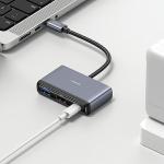 Hub multifunctional 4in1 USAMS US-SJ627 USB-C la USB-C / USB 3.0 / 2xUSB 2.0, 5 Gb/s, Gri 6 - lerato.ro