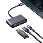 Hub multifunctional 5in1 USAMS US-SJ628 USB-C la USB-C / USB 3.0 / USB 2.0 / TF / SD, Gri 4 - lerato.ro