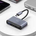 Hub multifunctional 5in1 USAMS US-SJ628 USB-C la USB-C / USB 3.0 / USB 2.0 / TF / SD, Gri 3 - lerato.ro