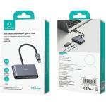 Hub multifunctional 5in1 USAMS US-SJ628 USB-C la USB-C / USB 3.0 / USB 2.0 / TF / SD, Gri 7 - lerato.ro