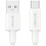 Cablu pentru incarcare si transfer de date USAMS U90, USB-A la USB-C, 18W, 3A, 480Mbps, 1m, Alb