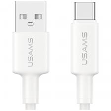 Cabluri de date si incarcare, Cablu pentru incarcare si transfer de date USAMS U90, USB-A la USB-C, 18W, 3A, 480Mbps, 1m, Alb, lerato.ro