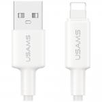 Cablu pentru incarcare si transfer de date USAMS U90, USB-A la Lightning, 12W, 2.4A, 480Mbps, 1m, Alb 2 - lerato.ro