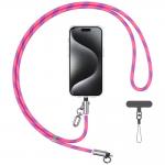 Cablu pentru incarcare si transfer de date cu lanyard USAMS SJ745, USB-C la USB-C, 60W, 1,2m, Roz 2 - lerato.ro
