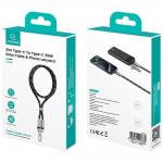 Cablu pentru incarcare si transfer de date cu lanyard USAMS SJ745, USB-C la USB-C, 60W, 1,2m, Roz 8 - lerato.ro