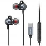 Casti audio cu microfon USAMS EP-48, In-ear, Control pe fir, USB-C, Lungime cablu 1.2m, Negru 2 - lerato.ro
