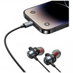 Casti audio cu microfon USAMS EP-48, In-ear, Control pe fir, USB-C, Lungime cablu 1.2m, Negru 5 - lerato.ro