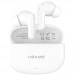 Casti wireless TWS USAMS E05, Bluetooth 6.0, 200 mAh, Autonomie 3.5h, USB-C, Alb 2 - lerato.ro